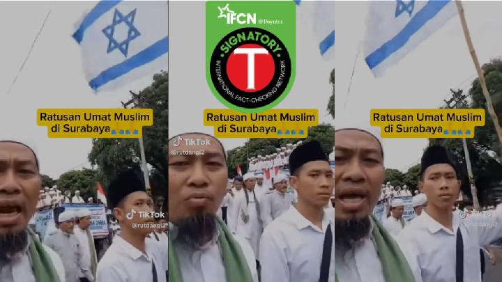 Fact Check: AI Video Fakes Israeli Flags at Surabaya Protest