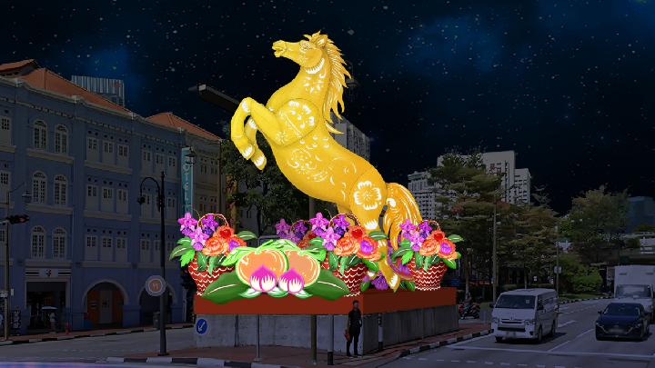 Singapore Chinatown Showcases Multicultural Spirit in Lunar New Year Festivities