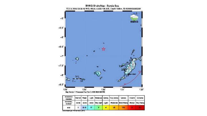 M5.4 Earthquake Jolts Maluku from Banda Sea, No Tsunami Reported
