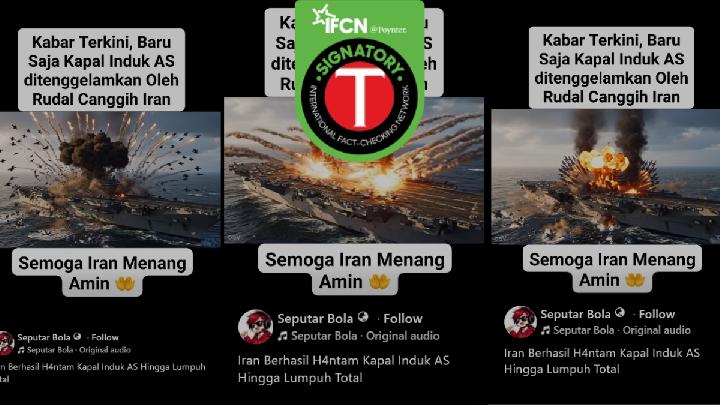 Fact Check: Video Claiming U.S. Aircraft Carrier Sunk by Iran Is AI-Generated