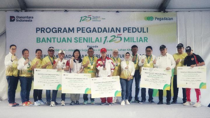 Pegadaian Donasi Rp 1,25 Miliar untuk Atlet Difabel dan Prasejahtera di Tring Golden Run 2026