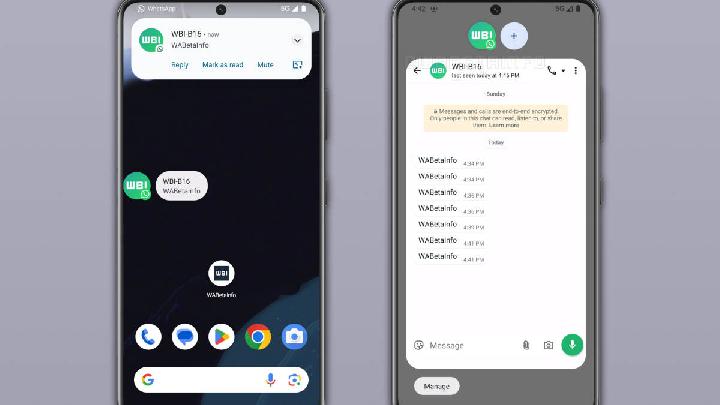 Cara Kerja Fitur Notifikasi Bubble WhatsApp