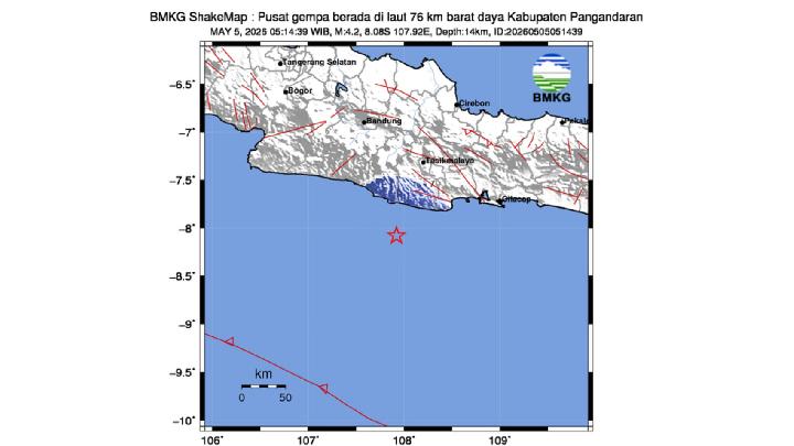 Pangandaran Shaken Once Again by 4.2-Magnitude Earthquake