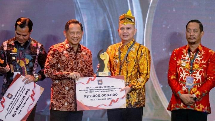 Pemkab Gunung Mas Raih Apresiasi Kemendagri atas Pengendalian Inflasi