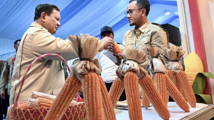 Panen Raya Jagung, Prabowo Puji Prestasi Polri di Bidang Pangan