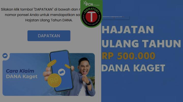 Fact Check: Fake Link Claims DANA Gives Away Rp500,000
