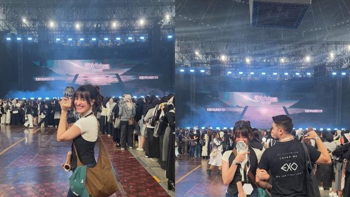 Outfit Mawar de Jongh Nonton Konser EXO Bareng Bryan Domani, Kompak Monokrom!