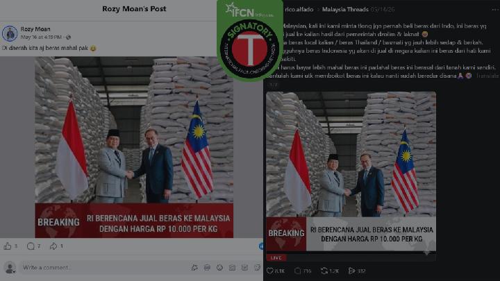 Fact Check: Did Indonesia Sell Rice to Malaysia at Rp10,000?