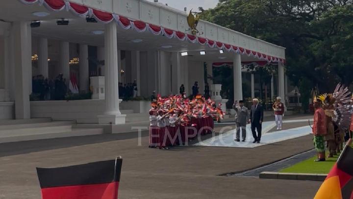 Prabowo Menerima Presiden Jerman di Istana Merdeka