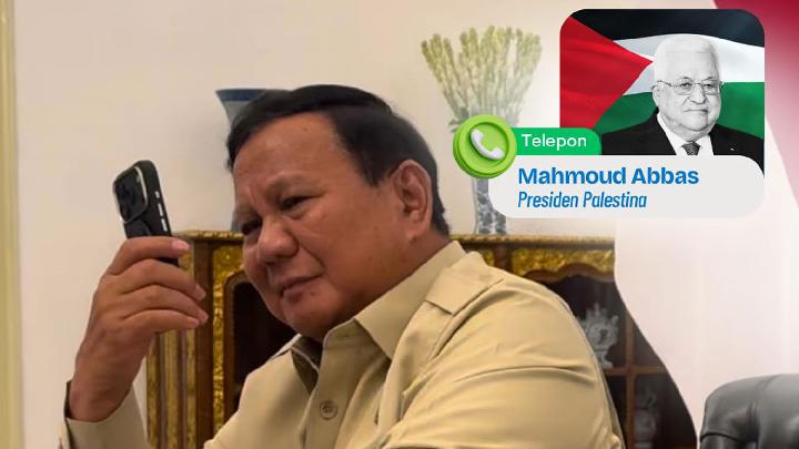 Prabowo Terima Telpon dari Presiden Palestina Mahmoud Abbas
