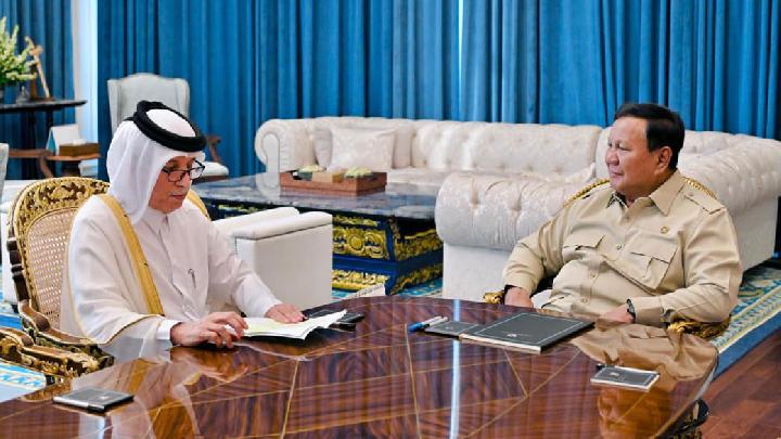 Prabowo Terima Menteri Luar Negeri Qatar di Istana Merdeka