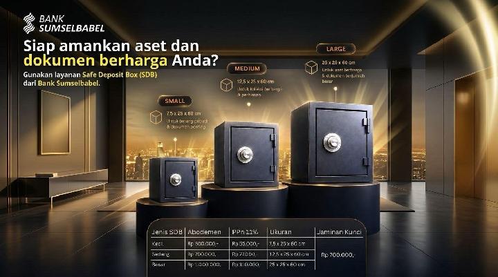 Bank Sumsel Babel Hadirkan Safe Deposit Box, Solusi Penyimpanan Aman untuk Aset Bernilai
