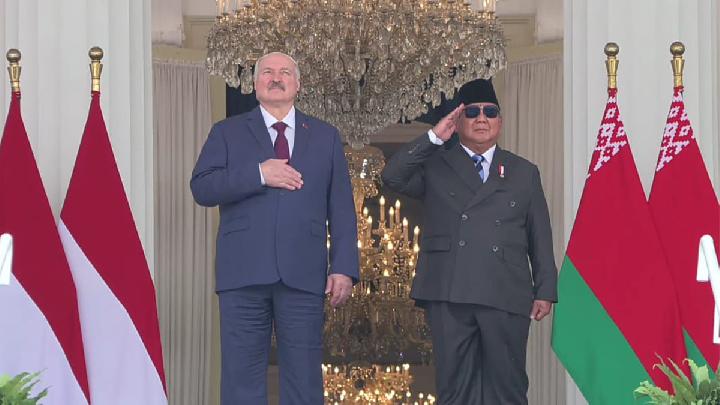 Prabowo Sambut Presiden Belarus di Istana Merdeka