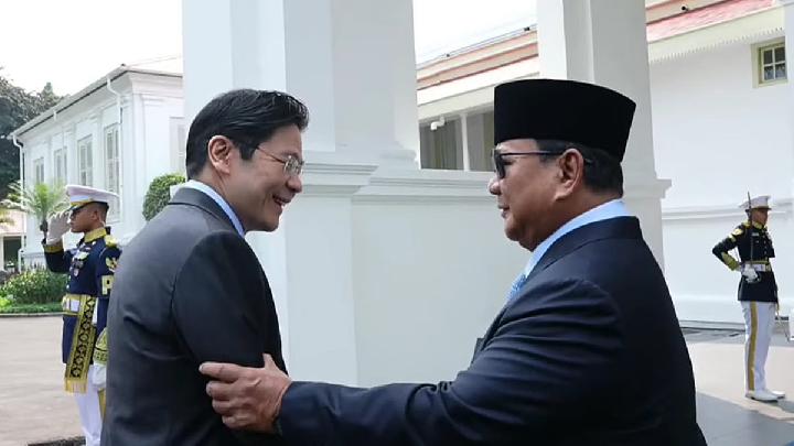 Prabowo Sambut PM Singapura Lawrence Wong di Istana Merdeka