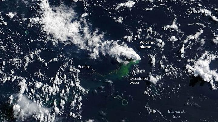 NASA Deteksi Letusan Gunung Api Bawah Laut di Papua Nugini